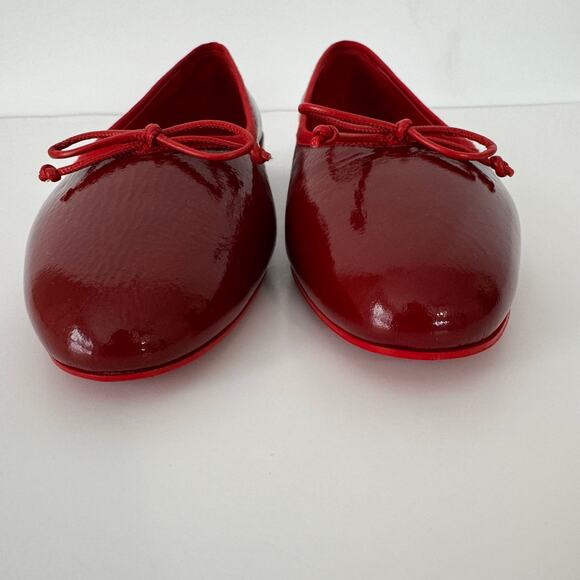 Christian Louboutin Sweetie Jane Flat Ballet Shoes Patent Leather Loubi Red 37.5 - Picture 7 of 14